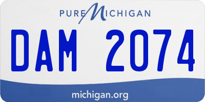 MI license plate DAM2074