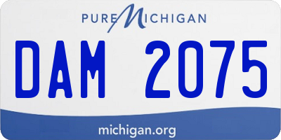 MI license plate DAM2075