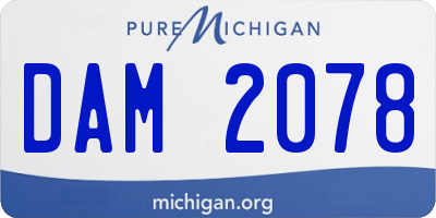 MI license plate DAM2078