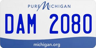 MI license plate DAM2080