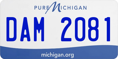 MI license plate DAM2081