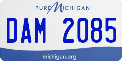 MI license plate DAM2085