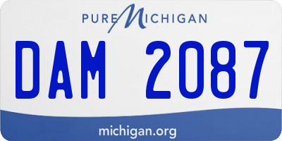 MI license plate DAM2087