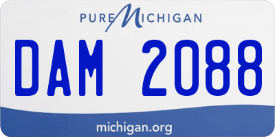 MI license plate DAM2088