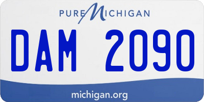 MI license plate DAM2090