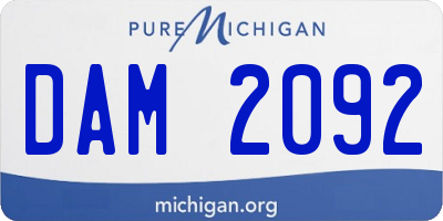 MI license plate DAM2092