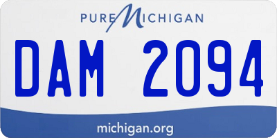 MI license plate DAM2094