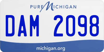 MI license plate DAM2098