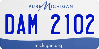 MI license plate DAM2102