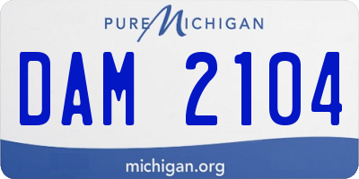 MI license plate DAM2104
