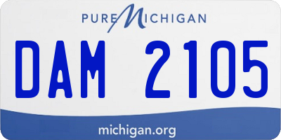 MI license plate DAM2105