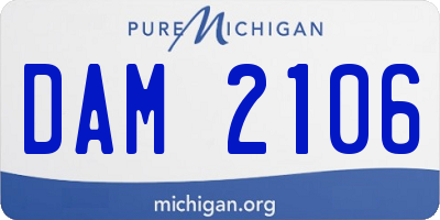 MI license plate DAM2106
