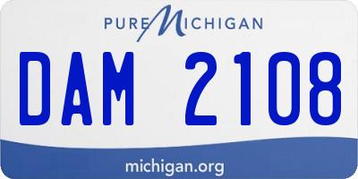 MI license plate DAM2108