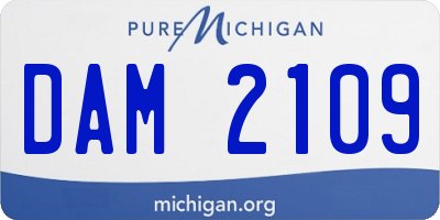 MI license plate DAM2109