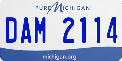 MI license plate DAM2114