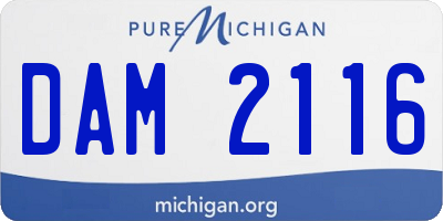 MI license plate DAM2116