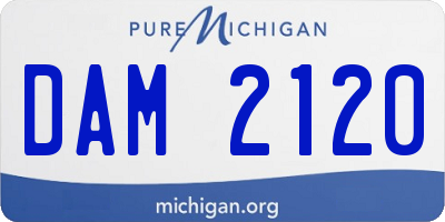 MI license plate DAM2120