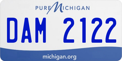 MI license plate DAM2122