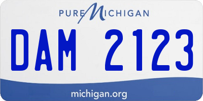 MI license plate DAM2123
