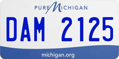 MI license plate DAM2125
