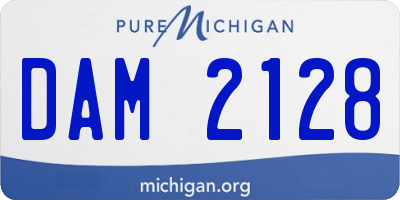 MI license plate DAM2128