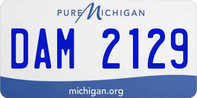 MI license plate DAM2129