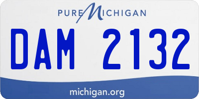MI license plate DAM2132