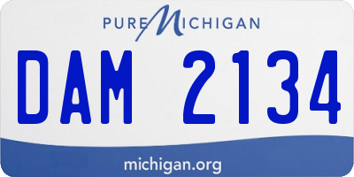 MI license plate DAM2134