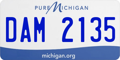 MI license plate DAM2135