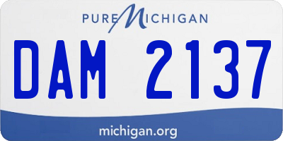 MI license plate DAM2137