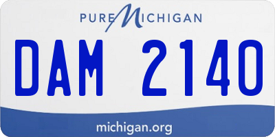 MI license plate DAM2140