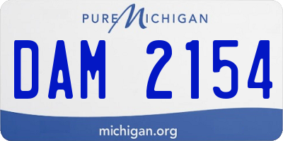 MI license plate DAM2154