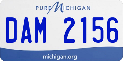 MI license plate DAM2156