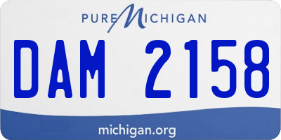 MI license plate DAM2158