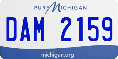 MI license plate DAM2159