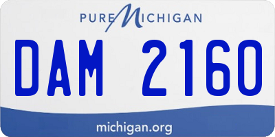 MI license plate DAM2160