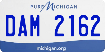 MI license plate DAM2162
