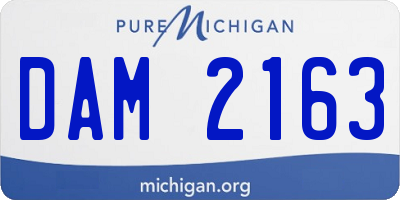 MI license plate DAM2163