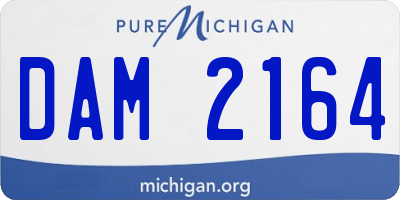 MI license plate DAM2164
