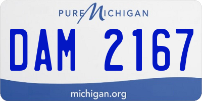 MI license plate DAM2167