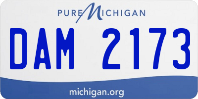 MI license plate DAM2173