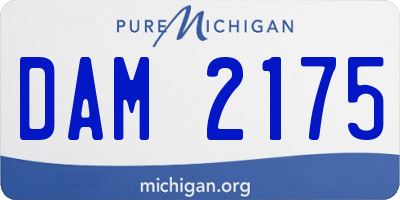 MI license plate DAM2175