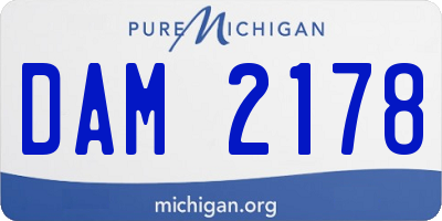 MI license plate DAM2178