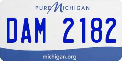 MI license plate DAM2182