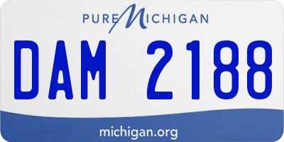 MI license plate DAM2188