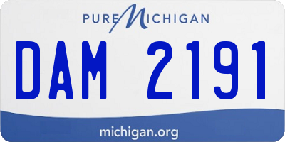 MI license plate DAM2191