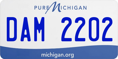 MI license plate DAM2202