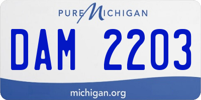 MI license plate DAM2203