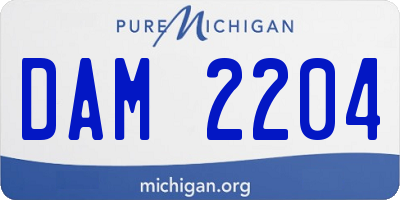 MI license plate DAM2204