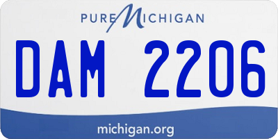 MI license plate DAM2206